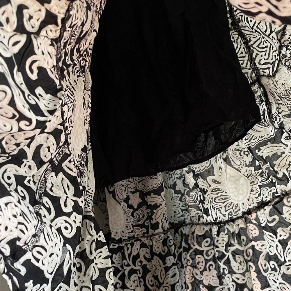 Style & Co. Black and Cream Paisley Tiered Maxi Skirt - Picture 3 of 3